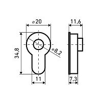 БУЛАТ АД 01.04 хром Вставка (адаптер) под шток цилиндра (50,500)