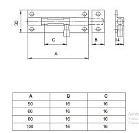 Апекс DB-05-80-AB бронза (500-80-AB)  Шпингалет накладной  (200,20)