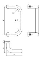 ЛДМ Ручка офисная АРД-01 (300х30 мм) 9006 бело-алюм.Ручка-скоба (10)