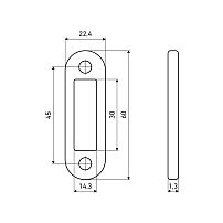 Ответная планка АЛЛЮР АРТ SP20R1 AB ст.бронза овал.20мм для защелок (700,10!!!)