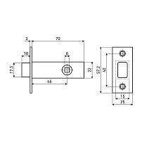 АЛЛЮР АРТ L45-8 AB ст.бронза торц.планка 25мм б/ручек Защёлка (100)