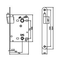 RENZ Magn 2070 White белый Защелка магнитная (50)