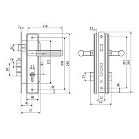 БУЛАТ ЗВ4-3.02.06 ФЕРОНА итал.матовое золото 5 перф.кл. Замок врезной с/руч (12)