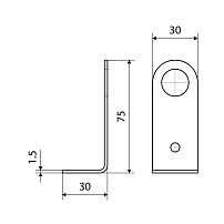 Проушина д/нав.замков 30х75 (30*100)  угловая цинк  пара Упакованная (50)