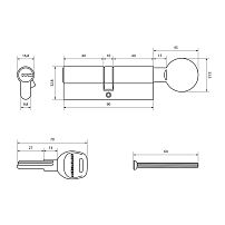 АЛЛЮР HD FG 90-5К CP (45x45G) хром перф.кл/верт Цилиндровый механизм (50,10)