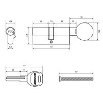 АЛЛЮР HD FG 70-5К BLACK (35x35G) черный перф.кл/верт Цилиндровый механизм (50,10)