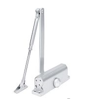 NOTEDO Доводчик дверной  DC-080-НО с фиксатором SILVER до 120 кг серебро (10)