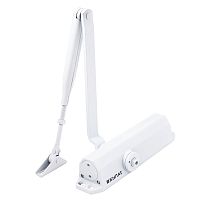 БУЛАТ Доводчик дверной ДД 302/3 B-W (25-85 кг) белый, с ветровым тормозом (10)