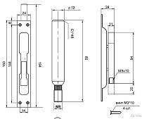 Апекс FB-04-160-ZN (with DB) с ригелем цинк Шпингалет врезной (120,20) Апекс FB-04-160-ZN (with DB) с ригелем цинк Шпингалет врезной (120,20)