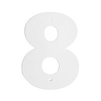 Цифра дверная Пермь "8" белая 100 мм 