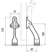 Фиксатор дверной СТН-0960 (9006) серебро (100,5!!!)