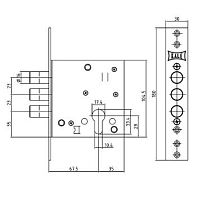 KALE 447 W/B хром б/о б/накл без ЦМ без/упак. Замок врезной (20)  KALE 447 W/B хром б/о б/накл без ЦМ без/упак. Замок врезной (20)