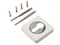 Накладка для ц/м RENZ ET 02 квадр. MSW/CP мат.супер белый /хром блест. (100,10) Накладка для ц/м RENZ ET 02 квадр. MSW/CP мат.супер белый /хром блест. (100,10)