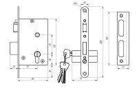 Д-град Зенит ЗВ4-3.05 белый м/о 55 Замок врезной с/руч (15)