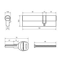 АЛЛЮР HD F 100-5К CP (35x65) хром перф.кл Цилиндровый механизм (50,10)