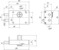 Сенат ЗНС4-5 5кл  б/о разноуровн.ключевины  400 Замок накладной тяж (6)