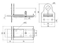 С-Пб Засов накладной универсал. с проуш. с плоск. ригелем медь (35) С-Пб Засов накладной универсал. с проуш. с плоск. ригелем медь (35)