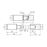 Киров Секрет ПГ-14 (14х90) шарнир-петля под сварку с шариком (64)