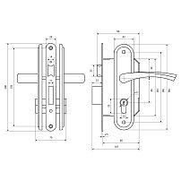 Омега Д-град ЗВ7.02 золото-лак м/о 55 Замок врезной с/руч (10)