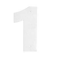 Цифра дверная Пермь "1" белая 100 мм 