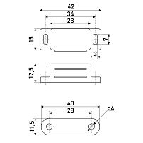 StahlBuro L-42 h-12,5 коричневый (4шт.) Магнит мебельный (160,10) StahlBuro L-42 h-12,5 коричневый (4шт.) Магнит мебельный (160,10)