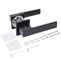 АЛЛЮР АРТ "РИНГО" BL+L7050S BL+BK-S2 BL (83150/S7050) матовый черный Комплект ручка и защ с фикс (20 АЛЛЮР АРТ "РИНГО" BL+L7050S BL+BK-S2 BL (83150/S7050) матовый черный Комплект ручка и защ с фикс (20