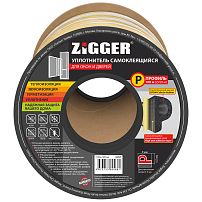 Уплотнитель ZIGGER Р 9*5,5 бухта 100 м. белый 06-16-82 (6)