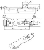 Накладка дверная НДФ (L-125мм) цинк Кунгур (100,10!!!)