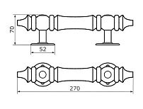 Домарт  мод.18 (270мм) темная (черная) Ручка-скоба декоративная (10) 