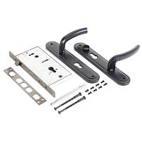 БУЛАТ  ЗВ 4-4B.60.80.01.03-R АЛЬФА черный без ц/м (ЗВ4-0526R) Замок врезной с/руч (10)