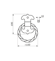 Домарт РК 100 мод.1 (черная) Ручка-кольцо (10)