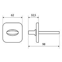 Поворотник БУЛАТ НДФ 04.04 ФОРТЕ хром,квадрат 8х8 мм (10,100)