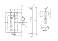 Рязань ЗЩД-96 с фикс. хром 81607 м/о 96 мм защелка (30) 