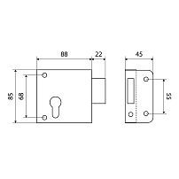 Птимаш ЗН1-1У (усиленный цилиндр) серебро Замок накладной (30) Птимаш ЗН1-1У (усиленный цилиндр) серебро Замок накладной (30)