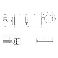 АЛЛЮР HD FG 110-5К CP[45х10х55G](50x60G) хром перф.кл БЛИСТЕР Цилиндровый механизм (60,50,10)