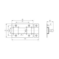 Засов Киров Секрет ЗД-02 антик бронза плоский (20)