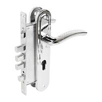 БУЛАТ  ЗВ 4-4B.60.80.01.04-R АЛЬФА хром без ц/м (ЗВ4-0526R) Замок врезной с/руч (10)