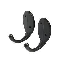 СТАНДАРТ 1089 BL матовый черный ЕВРОПАКЕТ 2шт. крючок-вешалка (600,50) (360,60)