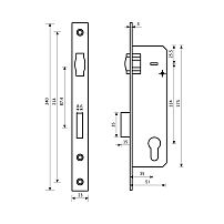 БУЛАТ  ЗВ 5-1.35.00.23.08 нерж. сталь 35мм ролик.зщ под ц/м Замок врезной б/руч (30)