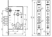 Д-град Зенит ЗВ4.009 без ручек, м/о 55 мм, без ц/механизма Замок врезной б/руч. (20) 