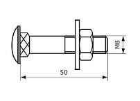 Домарт болт декоративный 8х50,шайба,гайка, черный ( компл.5шт) (30) Домарт болт декоративный 8х50,шайба,гайка, черный ( компл.5шт) (30)