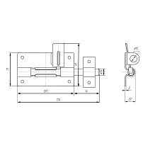 Засов Киров Секрет ЗД-12 а/серебро с/проушиной (25) Засов Киров Секрет ЗД-12 а/серебро с/проушиной (25)