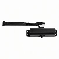 АЛЛЮР Доводчик дверной TECHNO (ТЕХНО) ДД 165/3-4 F-B (до 110 кг) черный, с HO (фикс.), морозостойкий