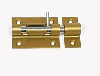 С-Пб Засов накладной  универсал. с круг.ригелем золото (40)