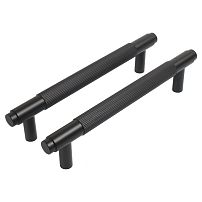 StahlBuro AP2309-128 2шт., BL матовый черный. Ручка-скоба мебельная (15, 150)