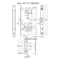 Гардиан "SOFT 11 P" Ni пластик.без ЦМ м/о 85мм Замок врезной (30)