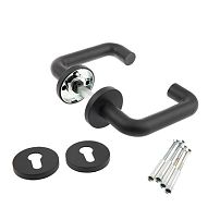 Avers H-0203-BL-RE (DP-C-02) (B2B) с накладками черная под ц/м Комплект ручек (24) Avers H-0203-BL-RE (DP-C-02) (B2B) с накладками черная под ц/м Комплект ручек (24)