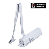 БУЛАТ Доводчик дверной ДД 302/3 B-S (25-85 кг) серебро, с ветровым тормозом (10)