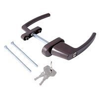 Ручка балконная с кл.тем.корич. асимметр.FORWIN BHS 02 RAL 8019 Комплект ручек (40)