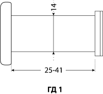 АЛЛЮР ГД-1 БШт 25-42мм d=14мм золото Глазок дверной  (600,12) (200,20)